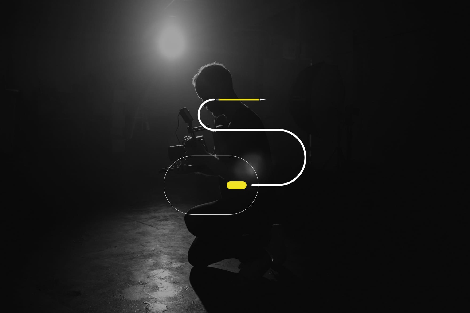 Ritratto in controluce sul set di un progetto di brand storytelling